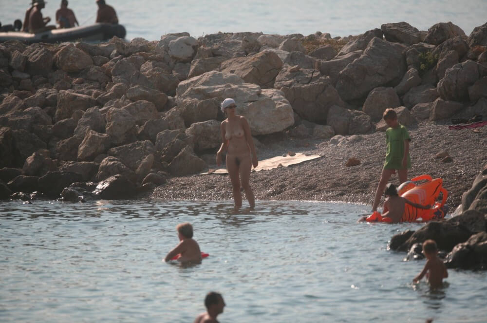 FKK cove pyramid in waters - nudism in the world