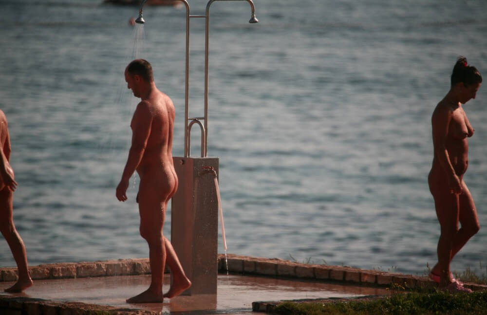 Naturist Shower at Dusk pics - nudism in the world